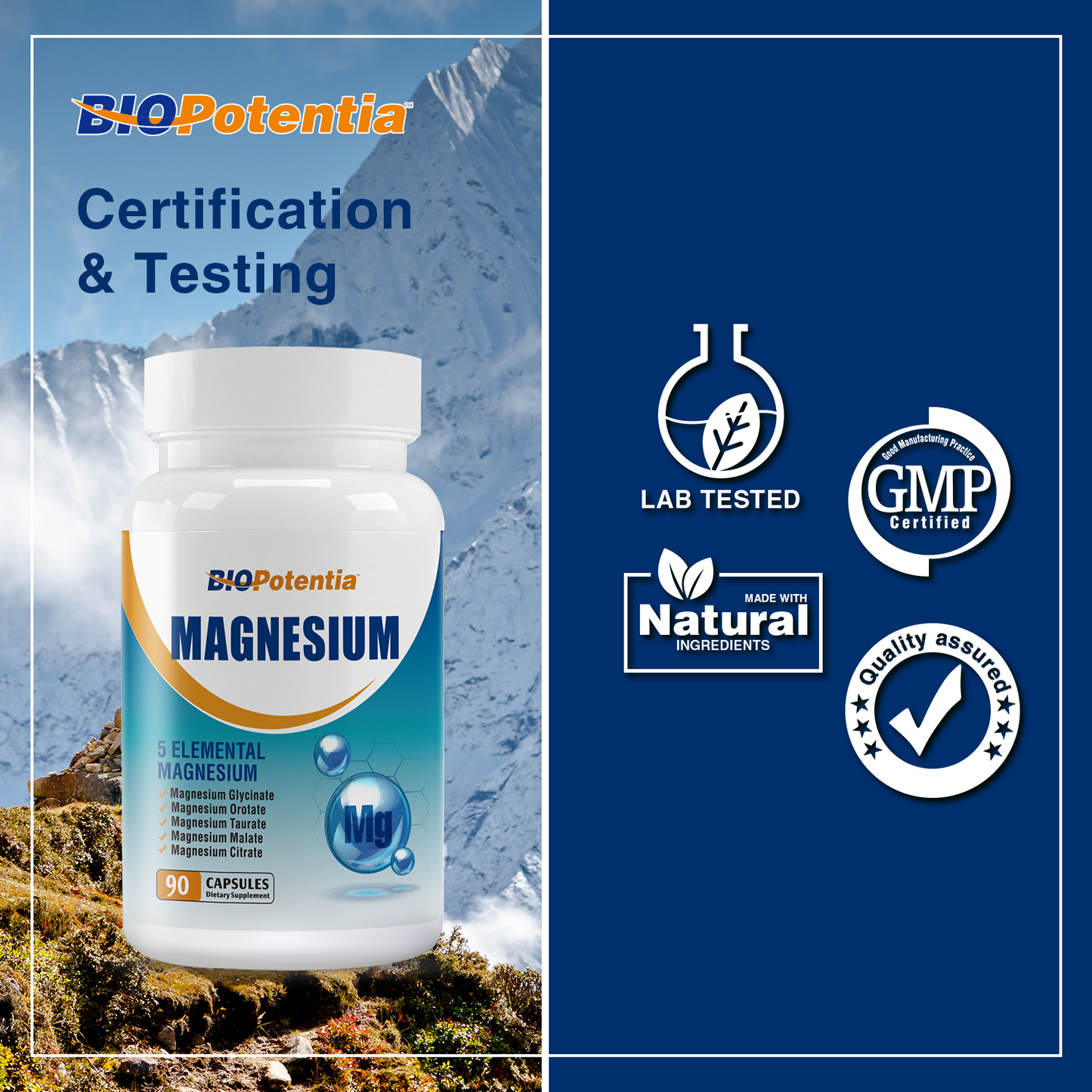 Magnesium Breakthrough Supplement - Has 5 Forms of Magnesium: Glycinate, Orotate,Taurate,Malate, Citrate- Support Sleep, Heart Health, Muscles, and Metabolism - 90 Capsules