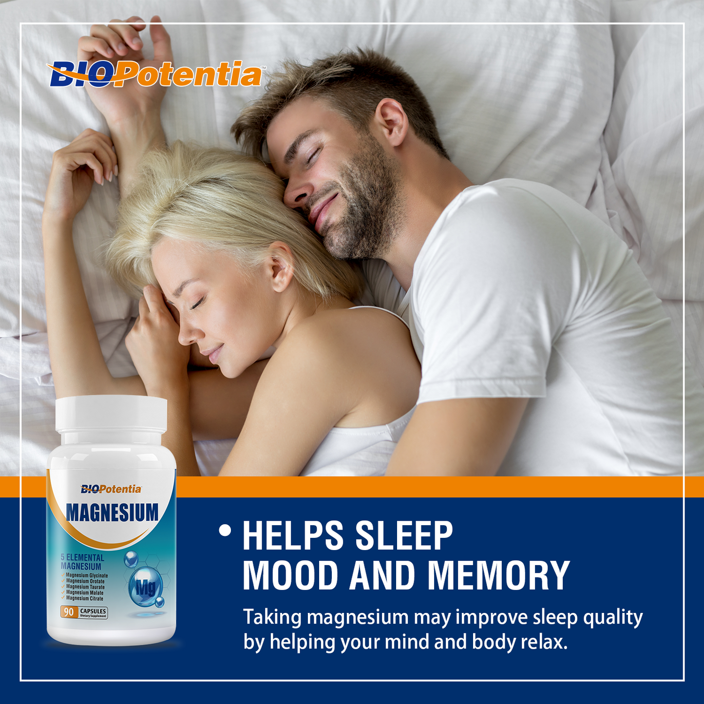 Magnesium Breakthrough Supplement - Has 5 Forms of Magnesium: Glycinate, Orotate,Taurate,Malate, Citrate- Support Sleep, Heart Health, Muscles, and Metabolism - 90 Capsules