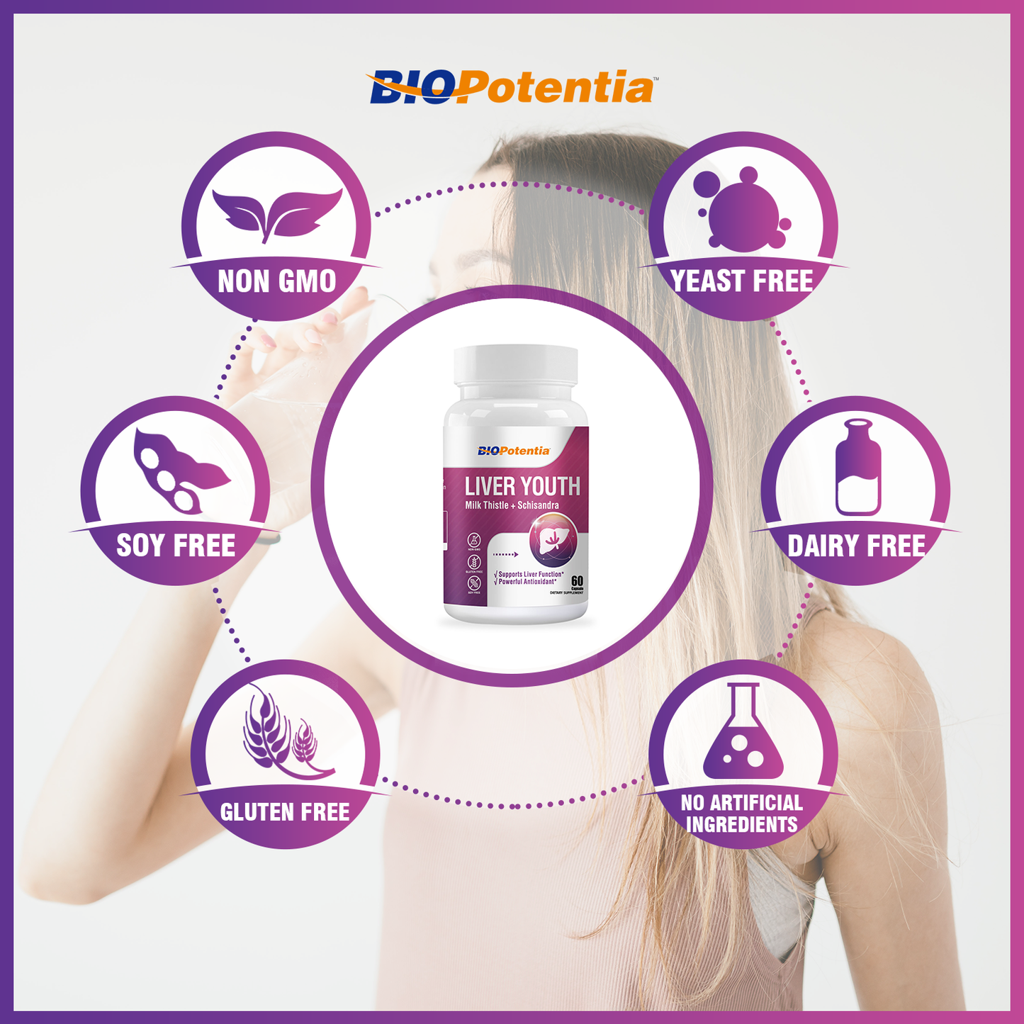 Milk Thistle & Schisandra Supplement for Liver Health Support, Antioxidant Support, 60 Capsules