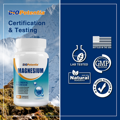 Magnesium Breakthrough Supplement - Has 5 Forms of Magnesium: Glycinate, Orotate,Taurate,Malate, Citrate- Support Stress Relief, Sleep, Heart Health, Nerves, Muscles, and Metabolism - 60 Capsules