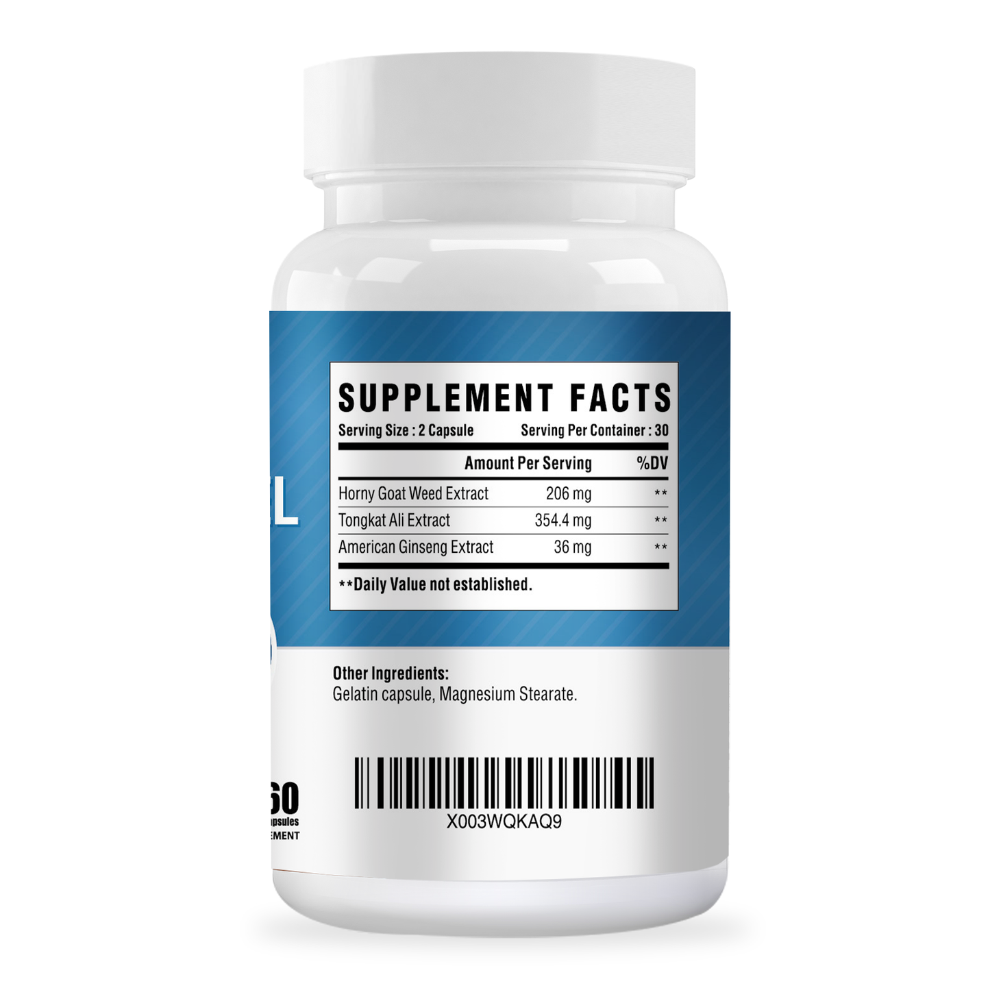 Horny Goat Weed + Tongkat Ali, Supports Men's Health, Non-GMO and Gluten Free Formula - 60 Capsules