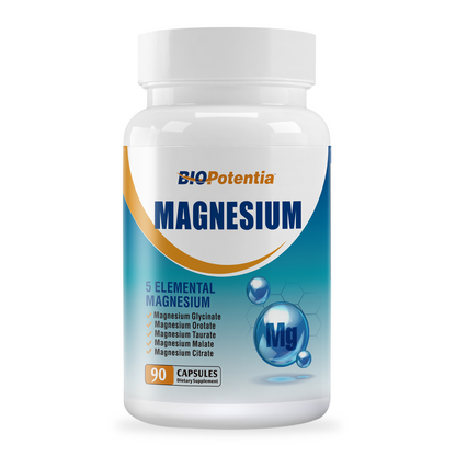 Magnesium Breakthrough Supplement - Has 5 Forms of Magnesium: Glycinate, Orotate,Taurate,Malate, Citrate- Support Sleep, Heart Health, Muscles, and Metabolism - 90 Capsules